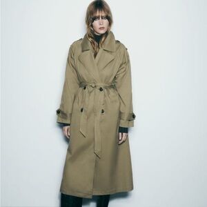 ZARA BELTED DOUBLE BREASTED TRENCH